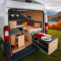 amenagement fourgon l2h2 couchage cuisine rangement